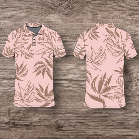 New LLHI Paradise Drifit Polo- Salmon/Brown