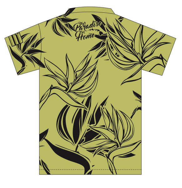 LLHI “PARADISE” Drifit Aloha Shirt Olive
