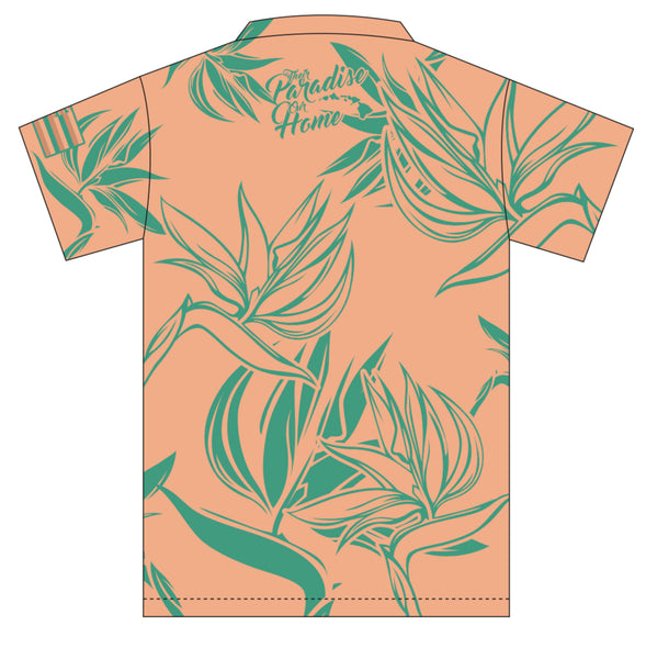 LLHI “PARADISE” Drifit Aloha Shirt Coral